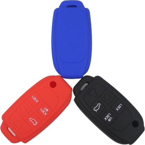 Kutery 5 Buttons Key Case Silicone Protect Shell For Volvo S80 S60 V70 XC70 XC90 D05