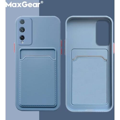 Luxury Card Holder Wallet Phone Case For Huawei P40 Lite E P30 Pro Mate 40 Pro P 30 Nova 7i Soft Liquid Silicone Card Slot Cover