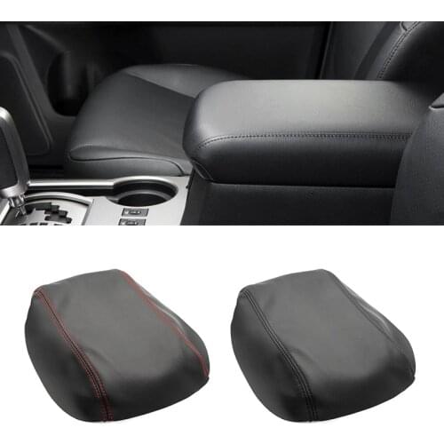 For Toyota 4Runner 2010 - 2015 2016 2017 2018 Car Microfiber Leather Interior Center Control Lid Armrest Box Cover Sticker Trim