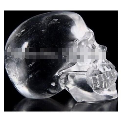 WBY---412++++ QUARTZ ROCK CRYSTAL Carved Crystal Skull, Realistic, Healin