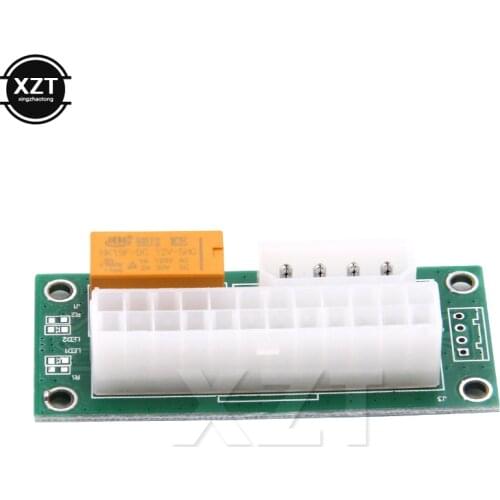 Hot sale ATX Molex Power Supply 24Pin to 4Pin Sync Synchronous Starter Extender Card Dual PSU Adapter for Bitcoin Litecoin Miner