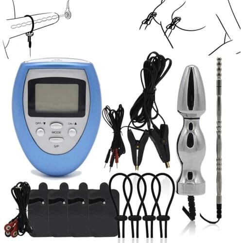 18+ Electric Shock SM Toys Electro Urethral Catheter Stimulate Nipple Clip Pulse Kit Anal Vibrator Adult Sex Toys For Women Men
