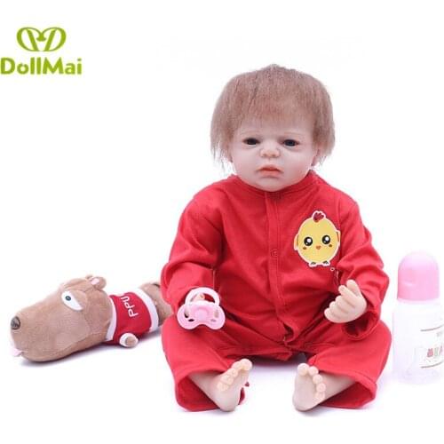 DollMai BEBE DOLL dolls 20"50cm silicone reborn baby doll for girls child gift cotton body alive boneca menina