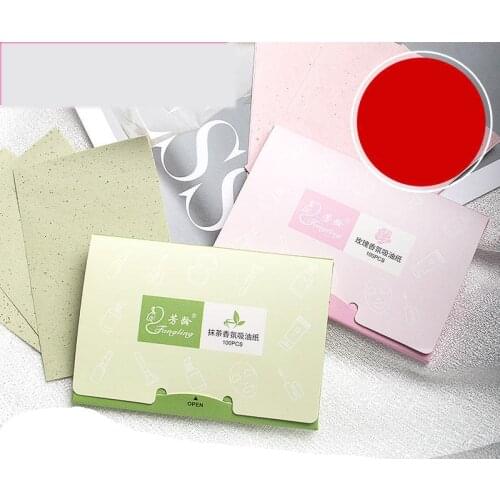 Matcha rose fragrance oil-absorbing paper female face wipe off the oil facial paper oil control shrink pores facial men