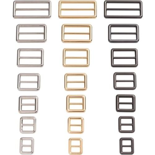 12mm to 50mm Rectangular button metal straps Tri Glide adjust the buckle a word buckle bag Windbreaker buckles