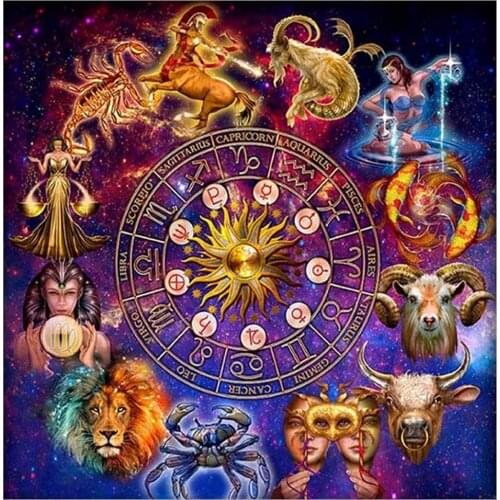 Region 12 Zodiac DIY Embroidery 11CT Cross Stitch Kits Craft Needlework Set Printed Canvas Cotton Thread Home Dropshipping