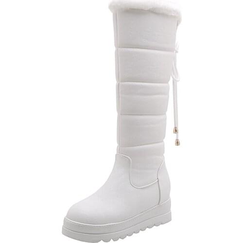 New 2019 keep warm snow boots women fashion platform fur thigh high over the knee boots plush ladies warm winter boots