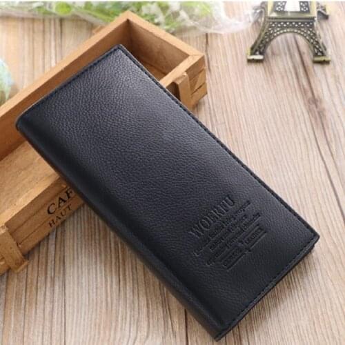 New Mens Long Wallet PU Wholesale Purse Fashion Wallet Moneybag Gentlemans Business Hand Bag Wrapping Clip Formal Leisure