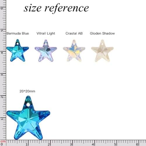 Pipatian Star Pendant Necklace Crystal Rhinestone Pendent Accessory k9 Glass Strass Sewing Decoration Handmade Gifts for Girls