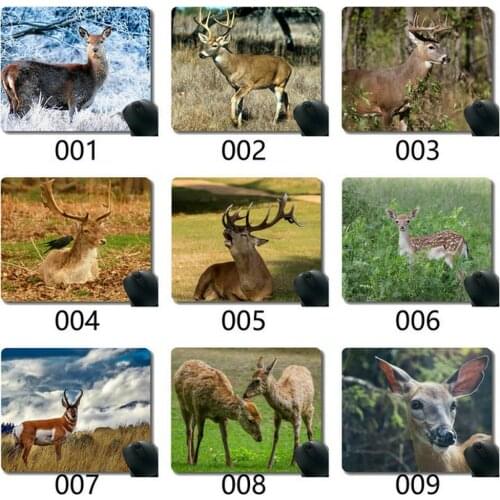 Anti Slip MouseMat for Desktops,White snow dreaming nature animal Stitched Edges