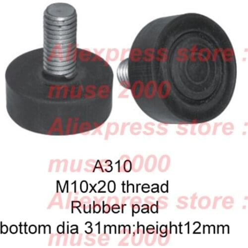 M10x20mm Bottom dia 31x12mm rubber screw on feet flat pad rubber damper buffer machine anti-slip rubberfloor shock noise proof