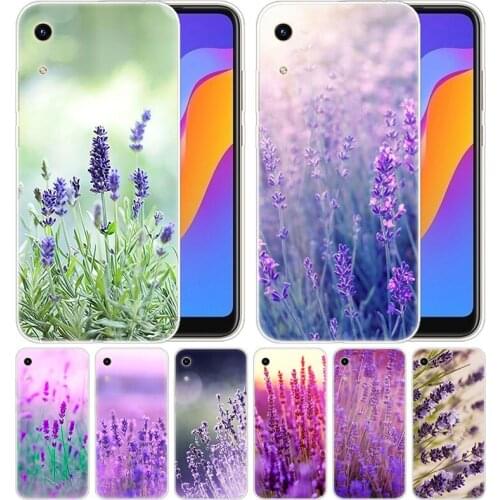 Luxury Soft Silicone Case lavender Purple flowers for Huawei Honor 9X 8A 7A 20 Pro 7X 8X 7S 8S 8 9 10 Lite View 20 20i 10i Play