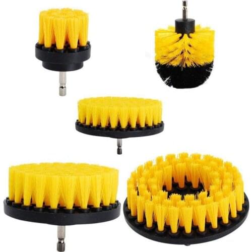 2/3.5/4/5'' Electric Scrubber Brush Drill Brush Kit Plastic Round Cleaning Brush Tool for Carpet Glass Car Tires Nylon Brushes