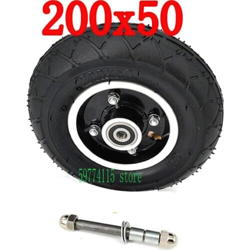 200x50 Electric Scooter Tyre WheelCenter axisHub 8" Scooter Tyre Aluminium Alloy Wheel Pneumatic Tire Electric