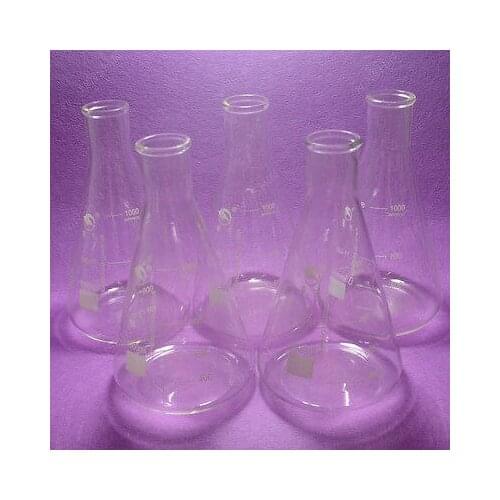 Glass Erlenmeyer Flask,1000ML,Laboratory Borosilicate Glass 3.3 Flasks,5PCS/LOT