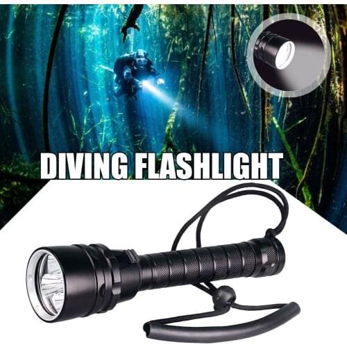 Dive Light LED Flashlight Super Bright Torch Professional IPX6 Dive Lamp Underwater Lantern Waterproof Outdoor Adventure camping