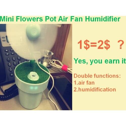 Green Air Fan Humidifier aroma diffuser USB Rechargeable water oil mist steamer fog maker air purifier cleaner humidificador