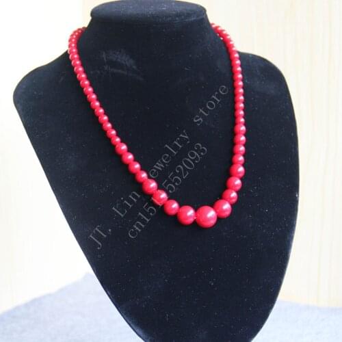 Women Gift word Love women Fashion Jewelry T8293 New 6-14mm Red Coral Necklace,Fashion charming women jewelry wholesale FREE SHI