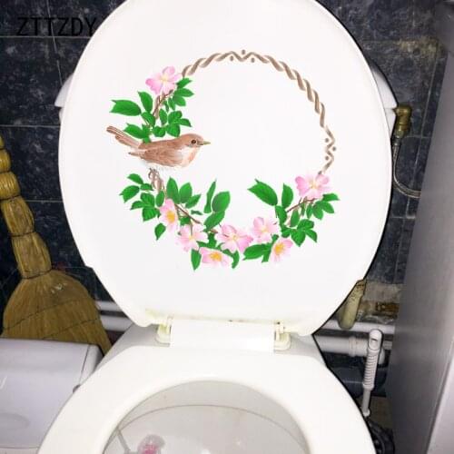 ZTTZDY 25.5CM×24.2CM Fresh Plant Wreath WC Toilet Decoration Home Room Wall Stickers T2-0941