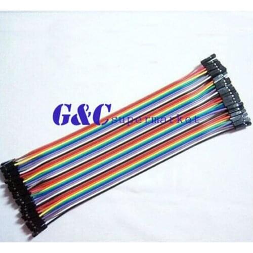 1PCS 40PCS Dupont Wire Color Connector Cable 2.54mm 1P-1P female to female