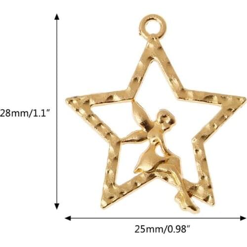 10Pc Cute Fairy Star Resin Frame Pendant Open Bezel Setting Resin Jewelry Making MXME