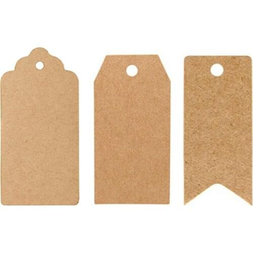100pcs Kraft Paper Tags with Hemp Rope Price Labels Clothes Hanging Cards Blank Note Packing Gift Decor Party Craft DIY Handmade