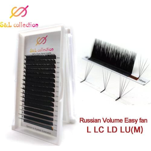 16line Russian Volume Eyelash Extension L LC LD LU Curl 8-15 Mix Silk Cilios Mink Lashes Wholesale Price Private Packages Lashes