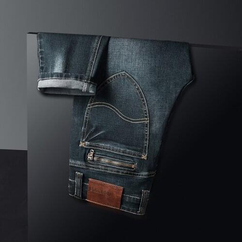 2021 blue-Black Brands Jeans Trousers Men Clothes Elasticity Skinny Jeans Business Casual Male Denim Slim Pants Classic Style