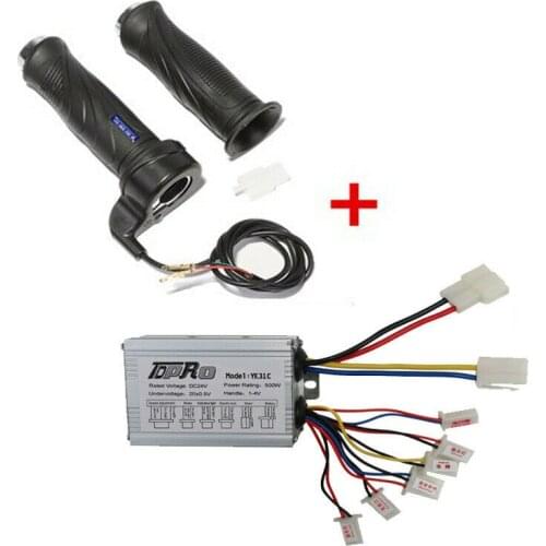 24V 500W Brush Speed Controller + Throttle Twist Grip For Electric Scooter E-bike
