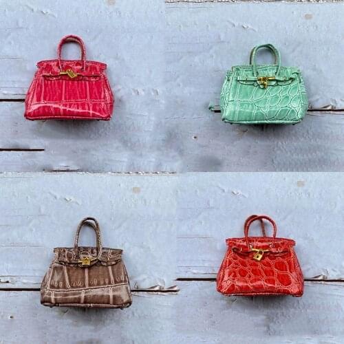 4 Colors 1/6 Scale Woman Figure Scene Accessory Leather Bucket Bag Womens Handbag Bag Model for 12 inches Action Figure