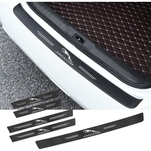 Carbon Fiber leather Car Trunk Threshold Anti-Stepping Protective Sticker For Jaguar X S F XF XE XJ XK XEL XFL XJL XJ6 XJS XKR X
