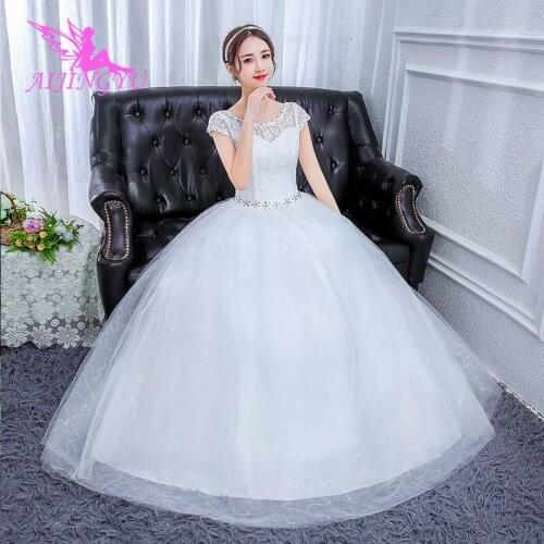 AIJINGYU 2021 2020 beauty Customized new hot selling cheap ball gown lace up back formal bride dresses wedding dress FU160