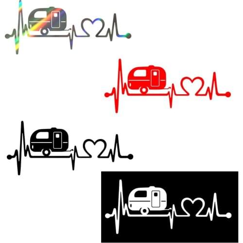 Car Sticker Caravan Love Heartbeat Car Sticker Camper Decals Body Window Stickers Car Styling Vinyl Decals Stickers Car Styling