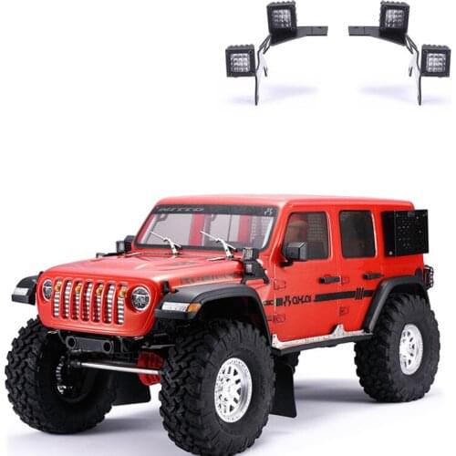 DJ Model RC Car LED Spotlight for AXIAL SCX10 JEEP Wrangler TRX4 TRX6 Headlights Off-road Vehicle Modified Square Spotlight E