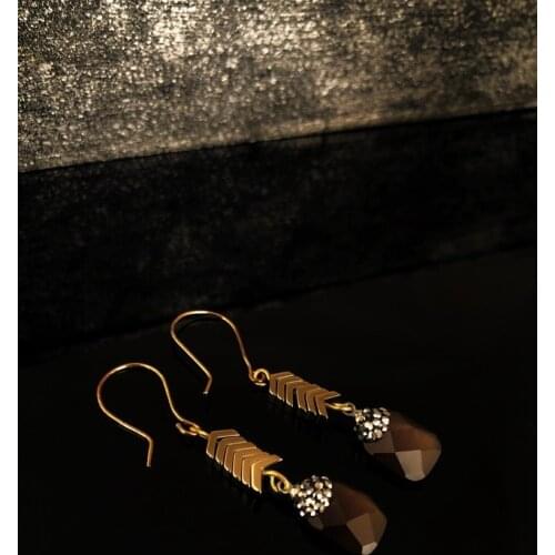 Dr Stone Natural Stone Women 'S Cat 'S Eye Stone Gold Plated Earrings RYL109 439800146