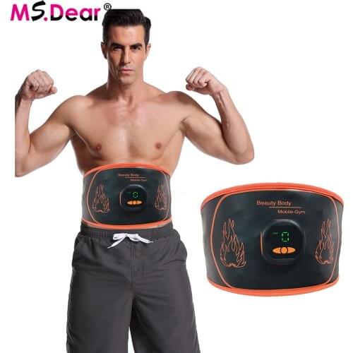 EMS Fitness Slimming Belt Intelligent LED Electrical Belly Muscle Stimulator Abdominal Vibration Waist Massager