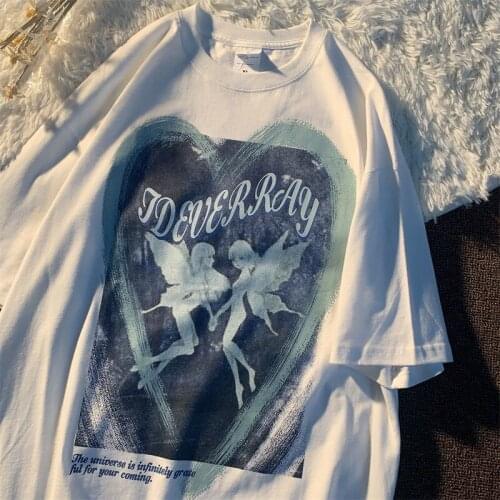 Dark Punk Goth Butterfly Letters Printed T Shirts High Quality Cotton Fashion Streetwear O-neck Casual Summer Tops Teens Clothes