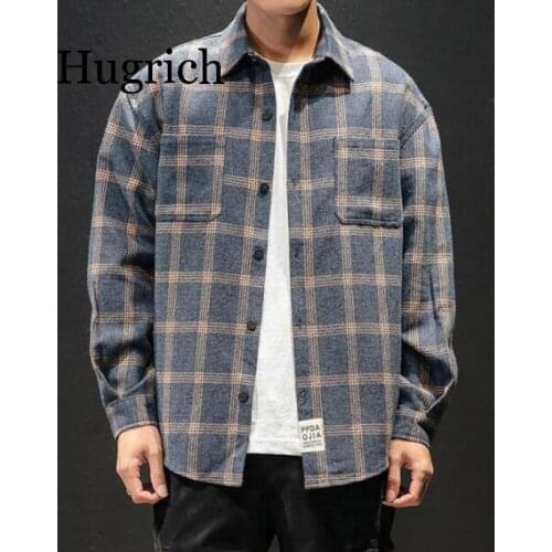 Мужские клечатые рубашки Hugrich China At AliExpress
