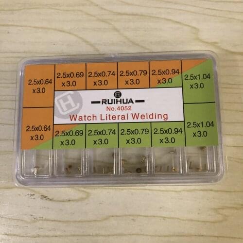 Watch repair tools and accessories, face nail box, welding plate, face nail foot box, 6 sizes, 5 pairs per size