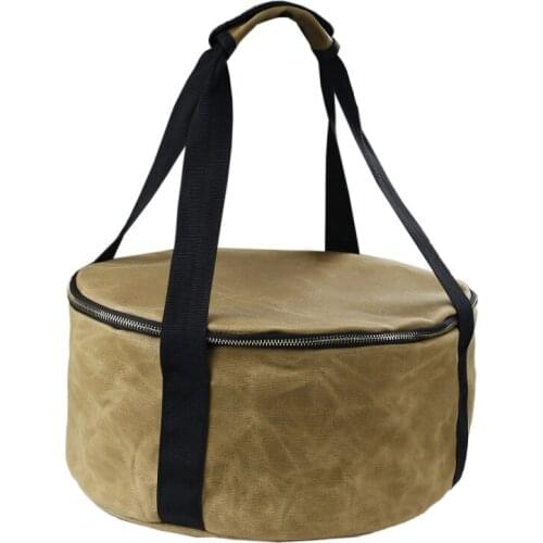 12 Inch Thick Canvas Camping Pan Storage Bag Portable Cookware Frying Pot Picnic Multifunctional Cooking Hiking Multipurpose