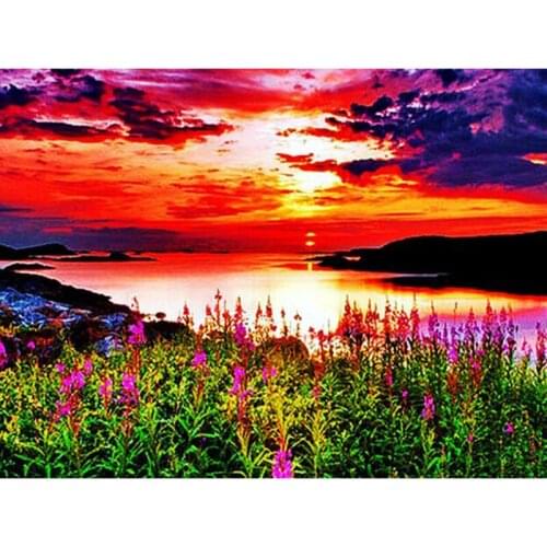 Kexinzu Full Square/Round 5D Diy Diamond Painting Cross Stitch "Flower Scenery" Diamond 3D Embroidery Mosaic A9