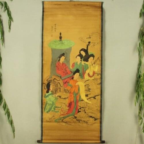 China Antique collection Boutique Calligraphy and painting the Six Maid diagram