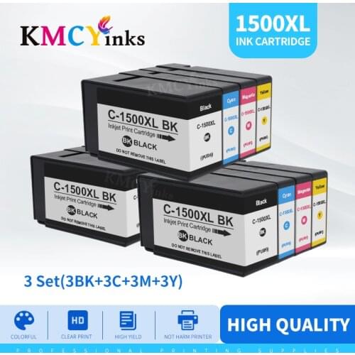 KMCYinks 4pcs pgi1500 BK/ C/ M/ Y Compatible ink cartridge for CANON MAXIFY MB-2050 2150 2300 2350 2355 2356 2357 2750 printer