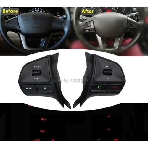 Steering wheel audio volume music control button for KIA K2 RIO K2 switch for Bluetooth telephone sound back light