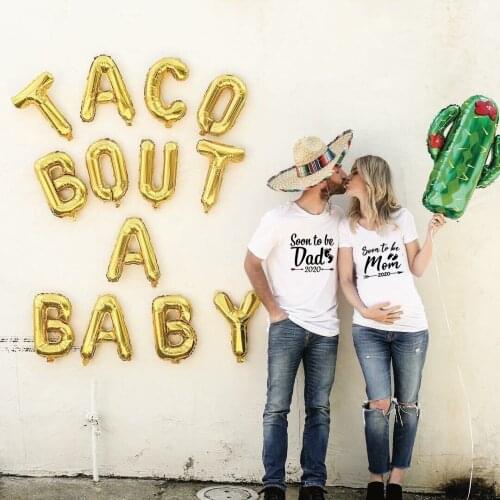 2020 Soon To Be Daddy & Mommy Maternity Couple Tshirt Women Funny Maternity Shirts Pregnancy Announcement Matching Shirts