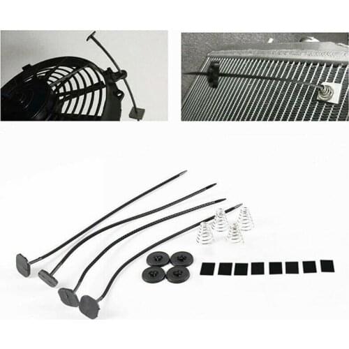 Fan Mount Kit For Car Vehicle Electric Radiator Fan Mounting 4 Mounting Feet 4 Cable Ties 4 Springs 8 Foam Protection Pads Kit