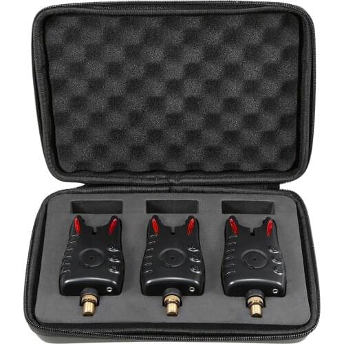 Lixada Fishing Bait Alarm Set Fishing Bait Alert Set Luminous Fishing Bait Indicator Digital Fishing Alert Kit with Case