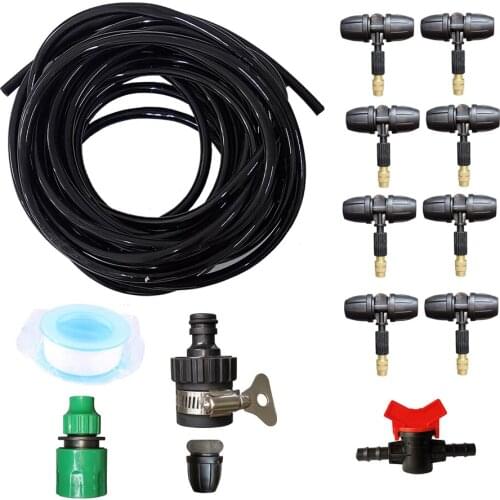 10m Automatic Watering Kits Micro Misting Spray Cooling System Garden Agriculture Greenhouse Irrigation Spray Brass Mist Nozzle