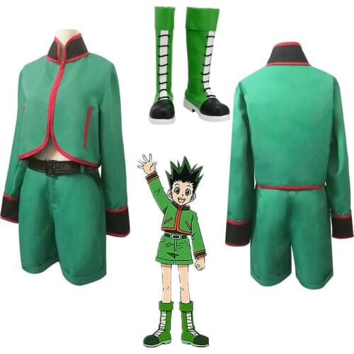 Hunter X Costumes Hunter Gon Freecss Cosplay with Shoe Covers Full Set for Party Adult Halloween Costume