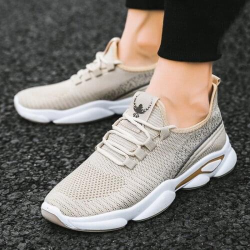 Men shoes fashion brearhable walking wedge shoes men sneakers 2021 new lightweight woven lace up casual sneakers chaussure homme